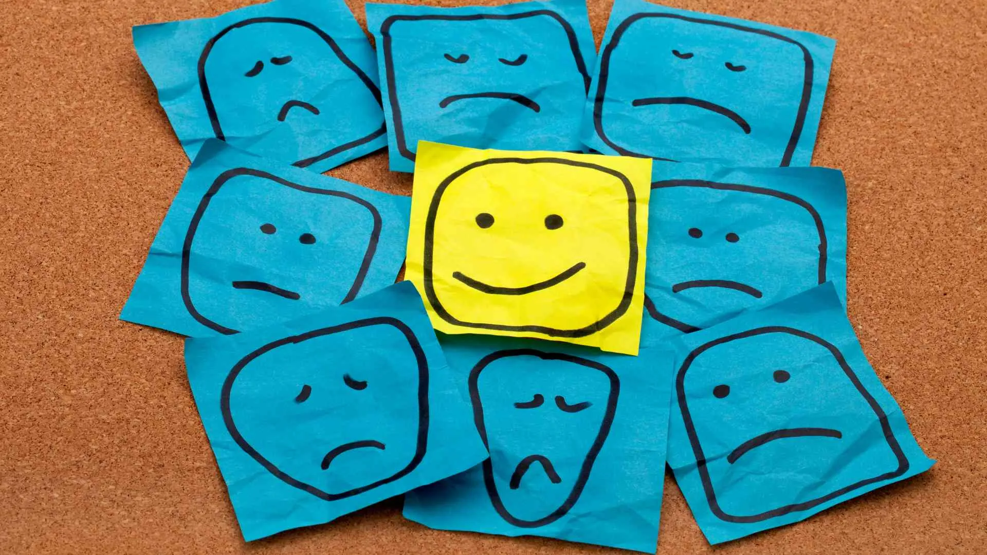 Happy and sad post-it notes